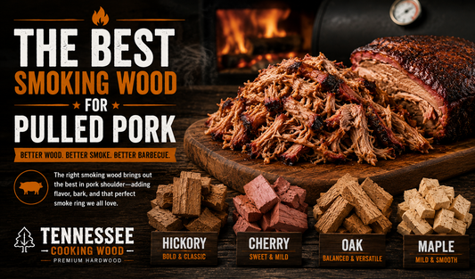Pulled pork and pork shoulder smoked with premium hickory, cherry, oak, and maple smoking wood for barbecue