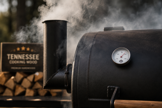 BBQ smoker producing clean smoke while maintaining steady cooking temperature