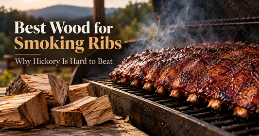 Hickory hardwood smoking wood for pork ribs and barbecue