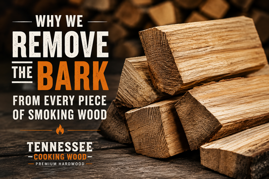 Bark-free hardwood smoking wood splits and chunks for barbecue and smoking from Tennessee Cooking Wood.