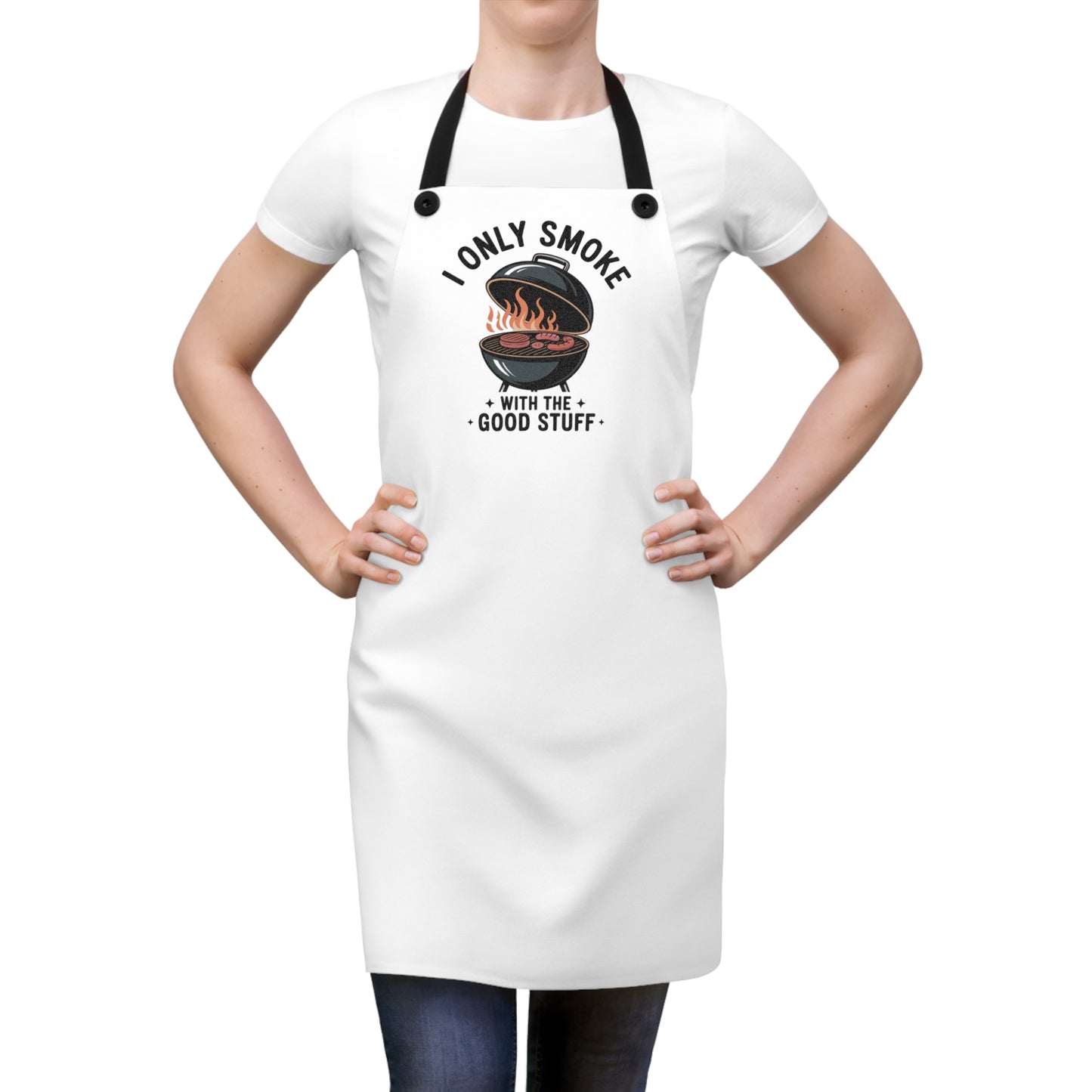 "I Only Smoke The Good Stuff" Apron - Funny BBQ Gift for Smoking Meat Enthusiasts  - Unisex