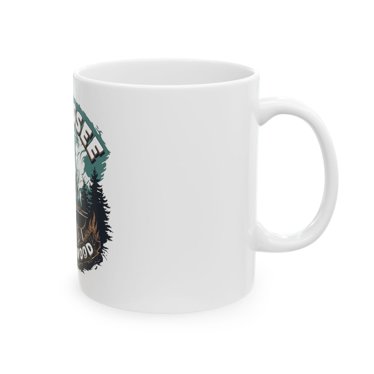 Bigfoot Grilling Coffee Mug — Sasquatch Grilling Retro Forest 11oz