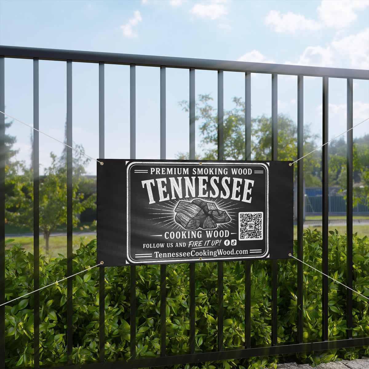 Tennessee Cooking Wood Banner — Premium Smoking Wood BBQ Sign