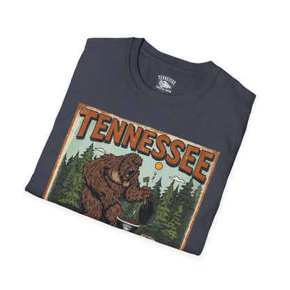 Bigfoot Believes in Real Tennessee Wood BBQ T-Shirt — Funny Grilling Shirt