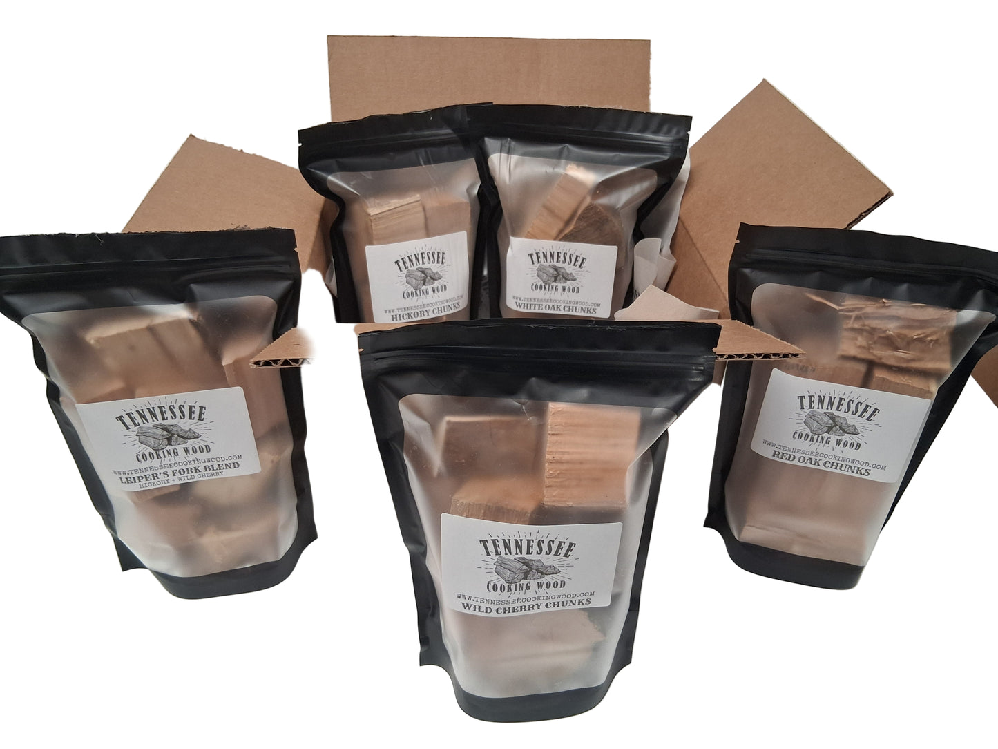 Smoking Wood Chunk Sampler Box – 4 Flavor Pack for Smoking & Grilling | Tennessee Cooking Wood