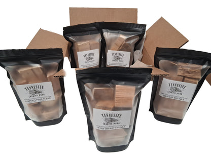 Smoking Wood Chunk Sampler Box – 4 Flavor Pack for Smoking & Grilling | Tennessee Cooking Wood