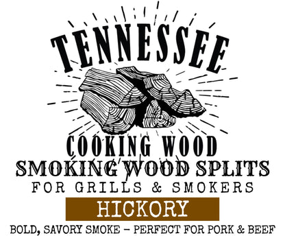Hickory BBQ Wood Splits | 10" x 2" Precision Cut | Tennessee Cooking Wood