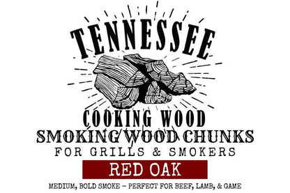 Red Oak BBQ Wood Chunks | Kiln Heat-Treated | Tennessee Cooking Wood