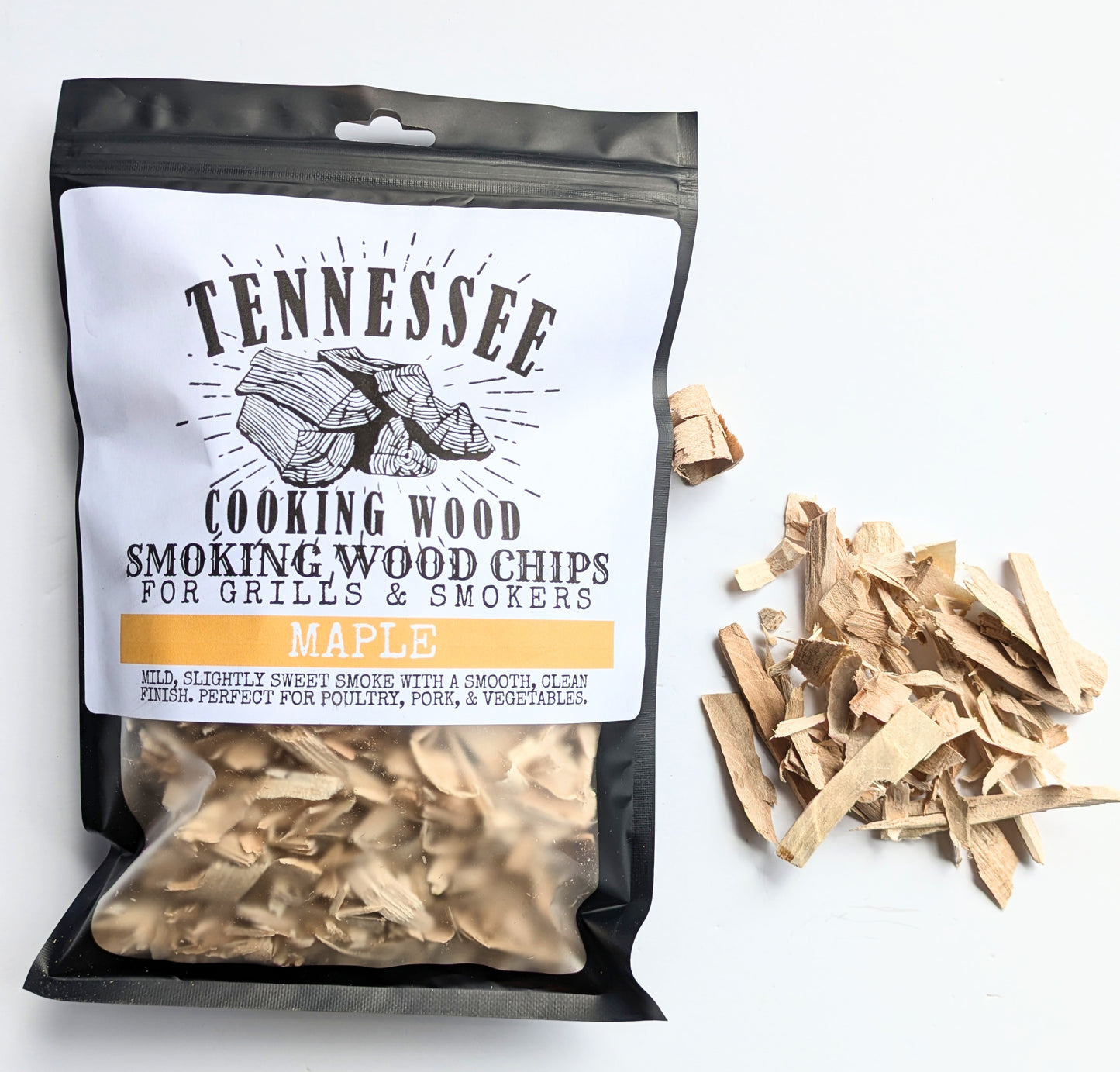 Premium Smoking Wood Chips Variety Pack – Cherry, Hickory, Oak, Maple | Clean Burning BBQ Flavor