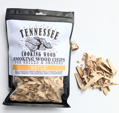 Premium Smoking Wood Chips Variety Pack – Cherry, Hickory, Oak, Maple | Clean Burning BBQ Flavor