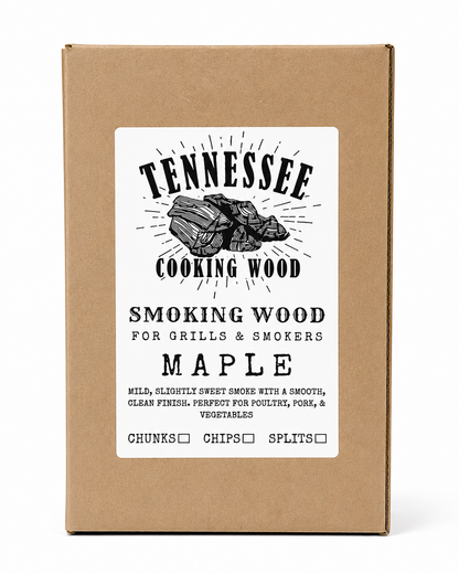 Maple BBQ Wood Splits | 10" x 2" Precision Cut | Tennessee Cooking Wood