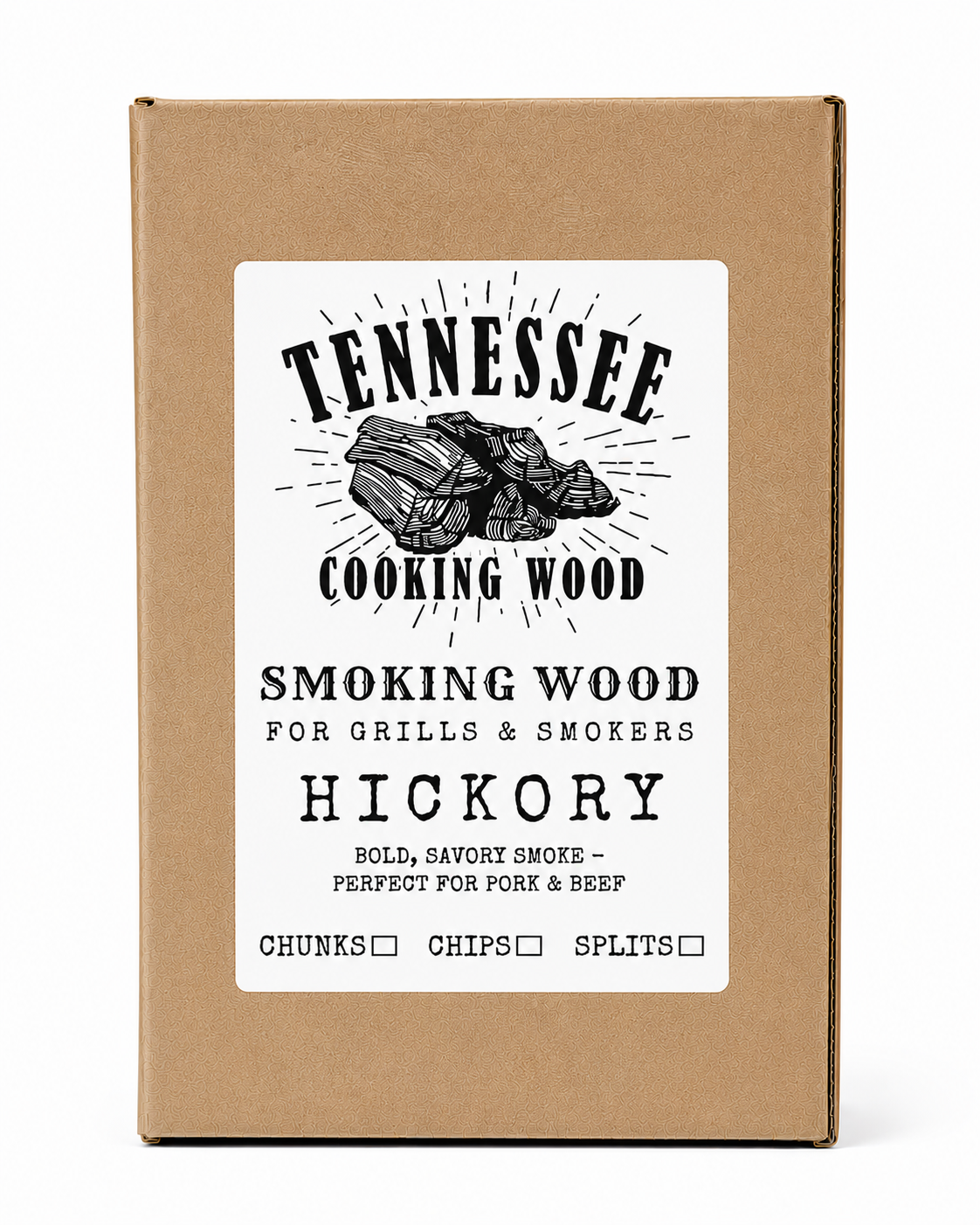 Hickory BBQ Wood Splits | 10" x 2" Precision Cut | Tennessee Cooking Wood