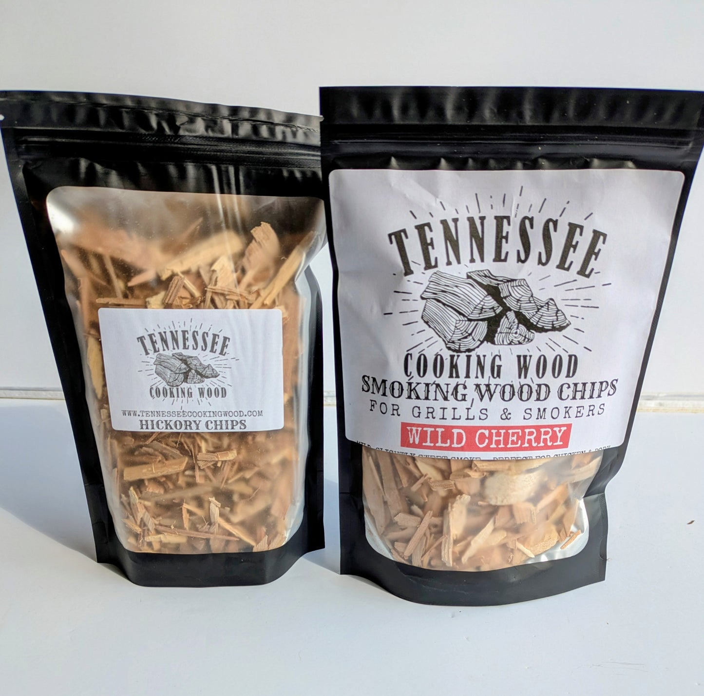 Premium Smoking Wood Chips Variety Pack – Cherry, Hickory, Oak, Maple | Clean Burning BBQ Flavor